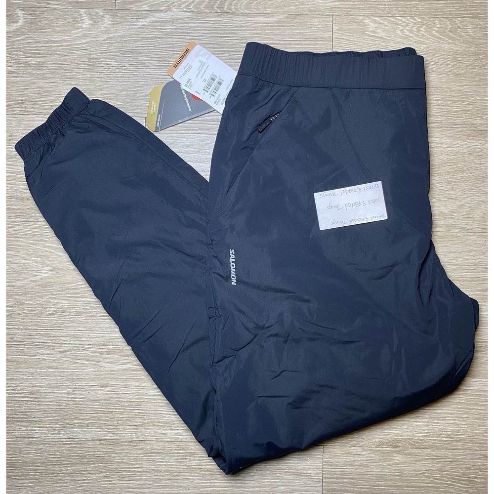 *NWT Men Size XL Salomon Mountain Flex Pants Joggers Primaloft Insulation Black